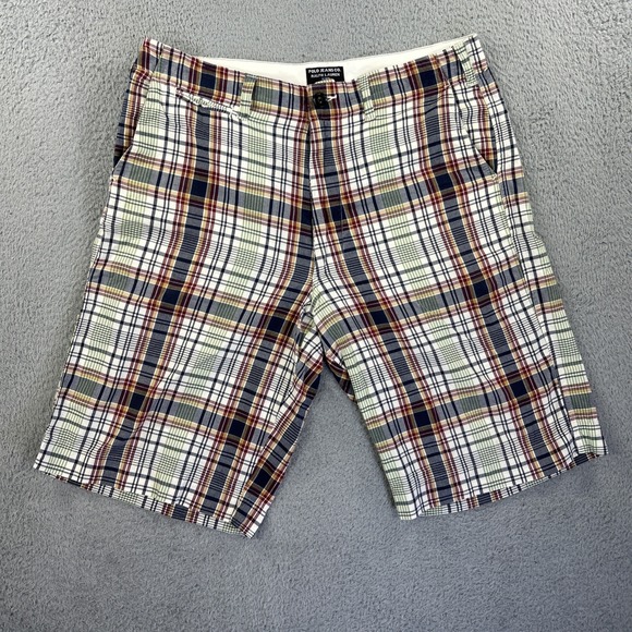 Polo Jeans Co Ralph Lauren Shorts Mens 34‎ Plaid Tartan Bermuda Preppy Chino Y2K - Picture 1 of 7